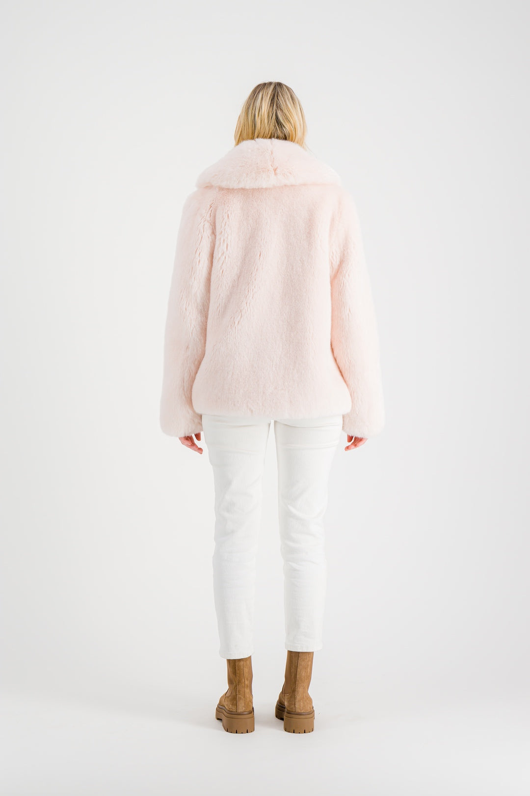 Faux Fur Powder Pink Jacket - ANNA – LaSeine&Moi